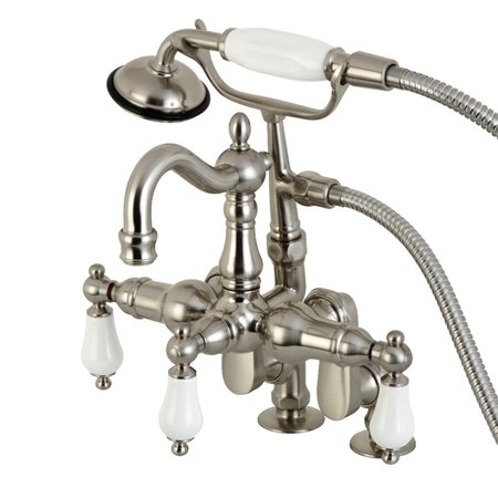 KINGSTON BRASS CC6015T8 Clawfoot Tub Faucet with Hand Shower, Brushed Nickel CC6015T8